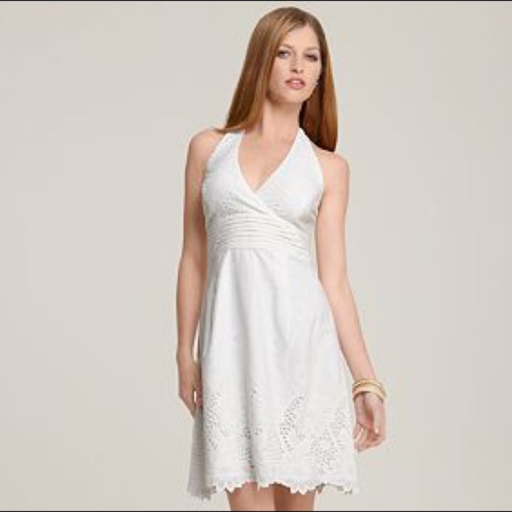Lilly Pulitzer White Eyelet Halter Dress